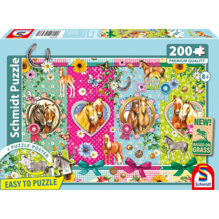 Puzzle - SCHMIDT SPIELE - Des chevaux heureux - 200 pieces - Des 8 ans