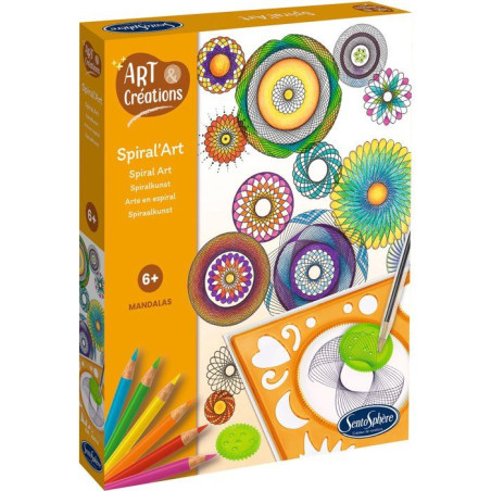 Réaliser Ellipses et Rosase multicolores - SENTOSPHERE - Art & Créations Spiral'Art - 6 roues fournies - Des 6 ans