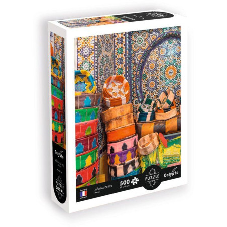 Puzzle - SENTOSPHERE - Calypto - 500 pieces XL - Médine de Fes - Maros - Toucher soyeux - Des 8 ans