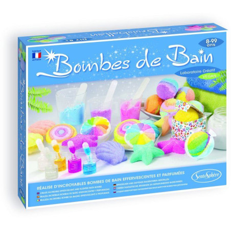 Bombes de Bain - SENTOSPHERE - Fabrique tes propres bombes ou galet effervescents - Différentes formes - Des 8 ans