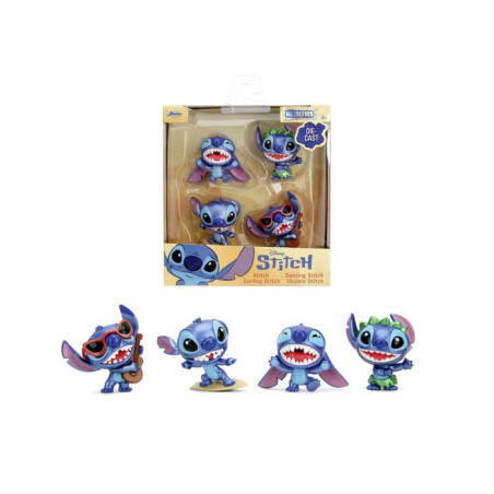 Jada - Stitch 6 Cms - Set De 4 Pieces - Coffret De 4 Figurines Métal - 4 Versions Du Personnage - Licence Officielle - Des 8 ans