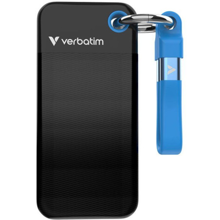 Disque SSD externe - VERBATIM - Pocket - 2 To - Noir / Bleu