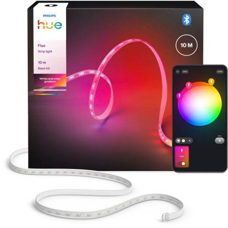 Ruban LED - Philips Hue - Flux - 10 m - Chromasync - Éclairage coloré et blanc naturel intense - 1200 lumens