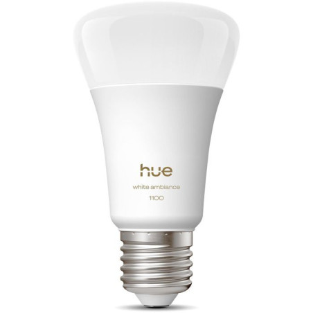 Ampoule LED connectée A60 - PHILIPS HUE - Lumiere blanche chaude - Culot E27 - 8,1W - 1000-2000k - 1100 lumens