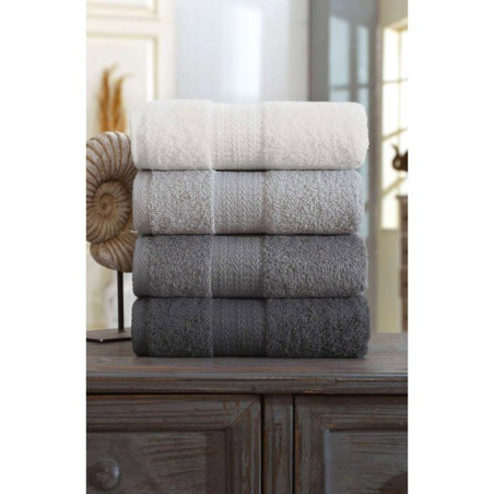 Ensemble de 4 serviettes a main - 50 x 85 cm - Gris