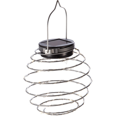 Lot de 2 suspensions spirale solaire - GALIX - G2619 - Hauteur 18,2 cm - Diametre 12 cm - 16 Micro LED - Multicolore - 3 Lumens