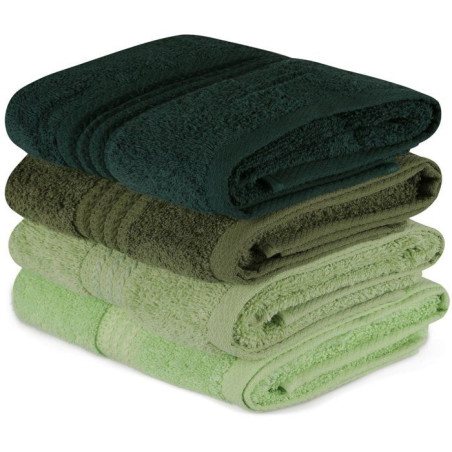 Ensemble de 4 serviettes a main - 50 x 90 cm - Vert