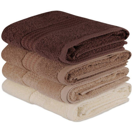 Ensemble de 4 serviettes a main - 50 x 90 cm - Creme