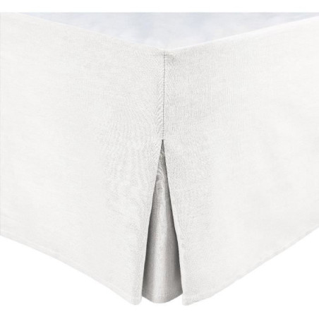 Cache sommier - HOME LINGE PASSION - 160 x 200 cm + 30 cm - Blanc