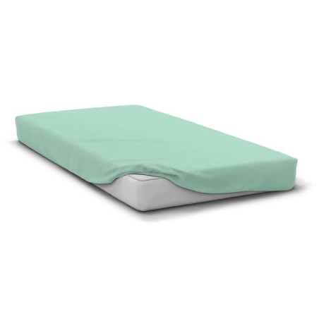 Drap housse - HOME LINGE PASSION - HP72110 - Microfibre 82 g - 160 x 200 cm - Bonnet 30 cm - Vert d'eau