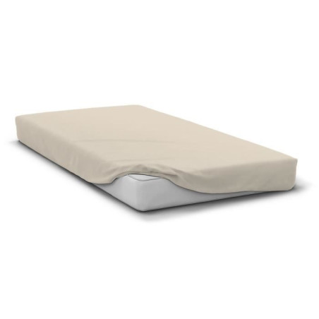 Drap housse - HOME LINGE PASSION - HP72113 - Microfibre 82 g - 180 x 200 cm - Bonnet 30 cm - Beige ivoire