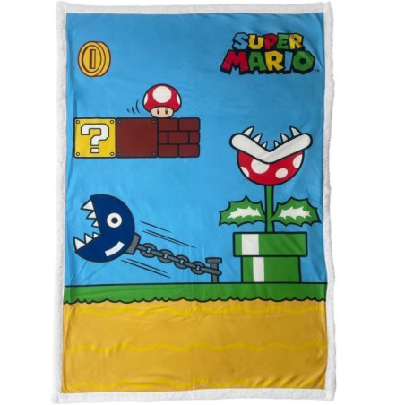 Couverture Sherpa - MARIO BROS - Vintage - 100 x 150 cm