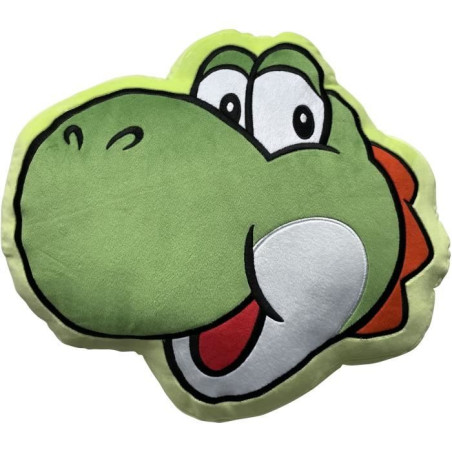 Coussin 3D - MARIO BROS - Visage Yoshi - Microfibre - 40 cm