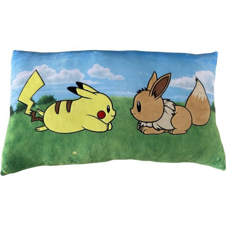 Coussin premium - POKEMON - Pikachu & Eevee - Microfibre - 60 cm