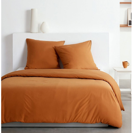 Parure de lit - TODAY - Essential - 2 personnes - 220 x 240 cm - Effet lavé caramel