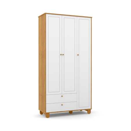 Armoire à 3 portes et 2 tiroirs ZUPY - Dressing pour chambre d'enfant