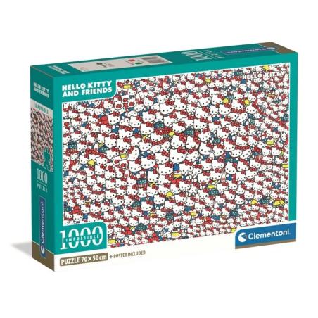 Puzzle 1000 pieces - Clementoni - Hello Kitty et ses Amis - Des 14 ans - Niveau difficile
