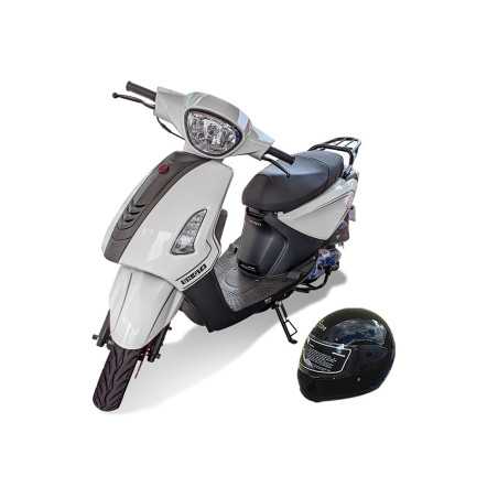 Scooter SHODAN 49CC SH-QT4 Noir et blanc avec casque