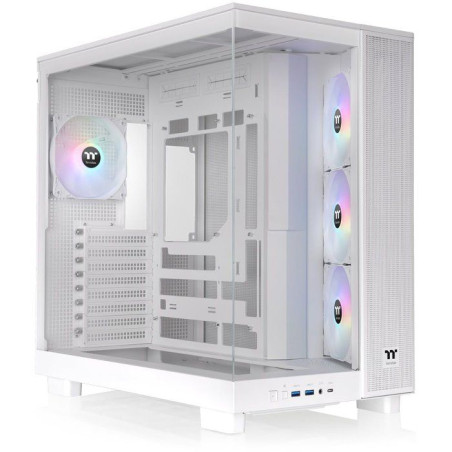 Boîtier PC sans alimentation - THERMALTAKE - View 380 XL TG ARGB Snow - Moyen tour - Format ATX - 4x120mm A-RGB inclus - Blanc