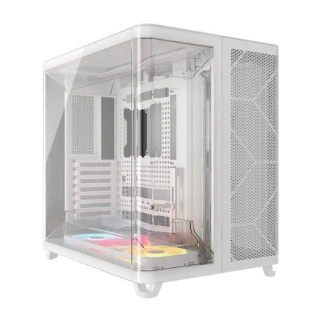 Boitier PC - CORSAIR - AIR 5400 LX-R LINK Tempered Glass Mid-Tower - Ventilateurs RGB a rotor inversé - Blanc