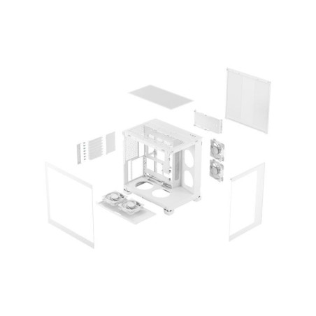 Boîtier PC - FRACTAL DESIGN - FD-C-POV2A-03 Pop 2 Vision White RGB - Panneau vitré - Éclairage RGB - ATX - Blanc