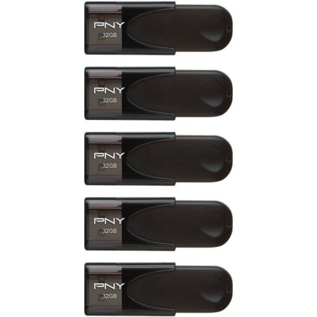 Pack de 5 Clés USB 2.0 - PNY - Attaché 4 - 32 Go