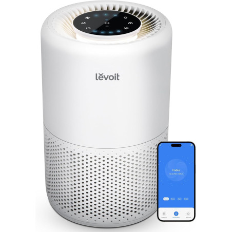 Purificateur d'air LEVOIT Core 200S - Ultra silencieux - Jusqu'à 35m² - Blanc