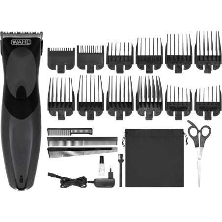 Tondeuse a cheveux et barbe - WAHL - HAIRCUT & BEARD - 3,5 W - 10 sabots - Autonomie : 40 min - Noir