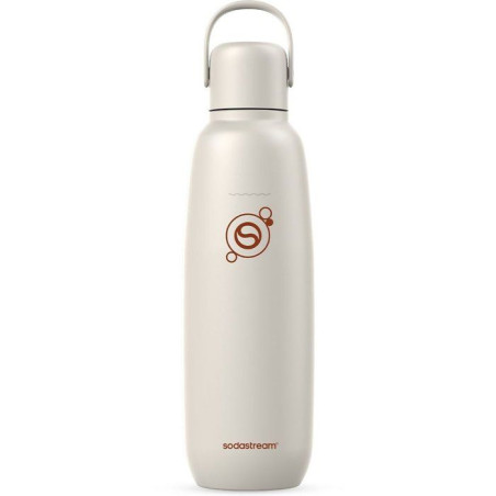 Bouteille isotherme SODASTREAM - Fizz&Go Cool - 0,9 L - Pour Machine a eau pétillante et Soda - Garde froid 12h - Sable