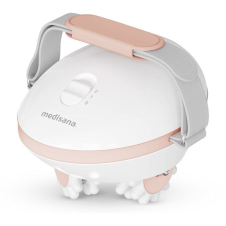 Appareil de massage - MEDISANA - AC 860 - Anti-cellulite - 2 intensités - 3 x 2 rouleaux rotatifs amovibles - Blanc / Rose