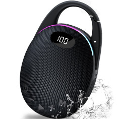 Enceinte Bluetooth Ultra-Portable - Ecran LED - Bass Puissante - 25H d'Autonomie - Lumières RGB - Appairage TWS/AUX/TF - Noir