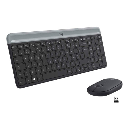 Logitech MK470 Combo Clavier et Souris sans Fil pour Windows, 2,4 GHz avec Récepteur USB, Ultra-Fin, Discret