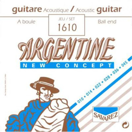 Jeu de Cordes Argentine SAVAREZ .010 - .045 Extra Light à Boule