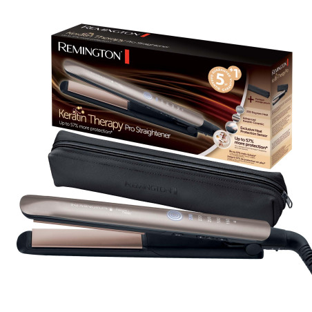 Remington Lisseur Cheveux [Innovation: Capteur de Protection contre la chaleur] Keratin Therapy (Soin Kératine & Huile d\'Amande