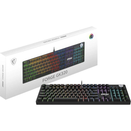Clavier gamer filaire - Switches mécaniques Red - MSI FORGE GK320 - Format standard - RGB - Noir