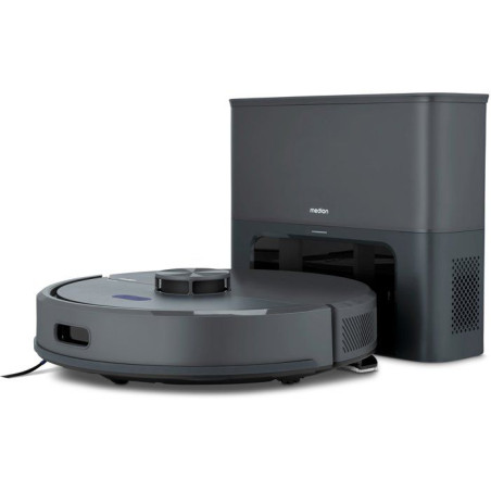 Aspirateur Robot Laveur - MEDION MD100021 X22SW+ - 165 min - 5000 Pa - Navigation Laser - 2,5 L - Gris