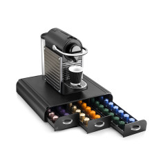 CEP Organisateur range dosettes capsules café, 3 tiroirs, compatible Nespresso, Take A Break, Noir