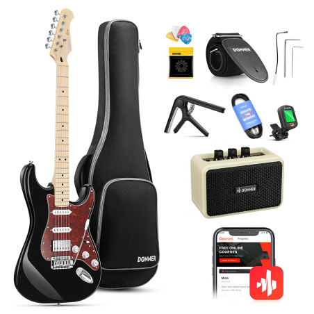 Donner Guitare Electrique, Pack Guitare Electrique Adulte HSS Pickup Coil Split