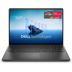 Ordinateur portable Dell 16 noir carbone - AMD Ryzen 7 250 - Ecran 16 pouces 2K - 16GB Ram DDR5 - 1TB SSD