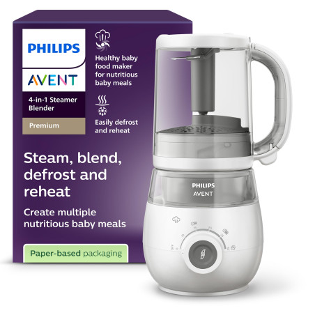 Robot cuiseur PHILIPS Avent avec vapeur-mixeur 4 en 1 pour bébé - Lavable au lave-vaisselle