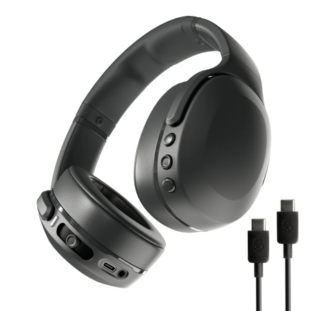 Skullcandy Crusher Evo Casque sans Fil Bluetooth, Câble de Recharge USB-C Supplémentaire, Basses Multisensorielles, Circum-Auric