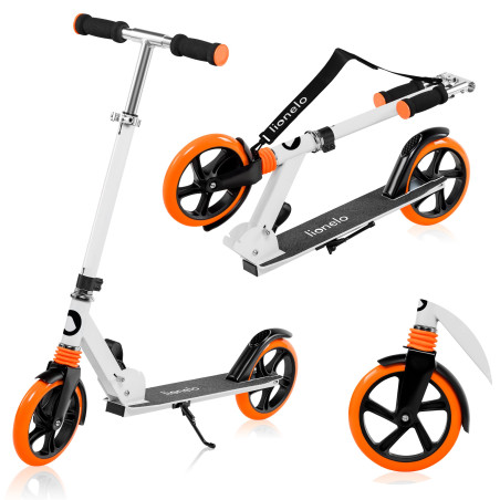 LIONELO LUCA trotinette Enfant et Adultes jusqu\'à 100 kg, Construction Durable, Pliage, Rapide, Guidon Ajustable, Roues à 20 cm