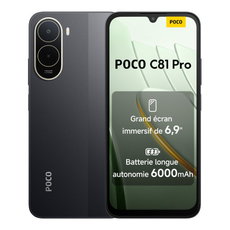 Smartphone XIAOMI POCO C81 Pro - 4+256 Go - 6,9" 120Hz - Noir