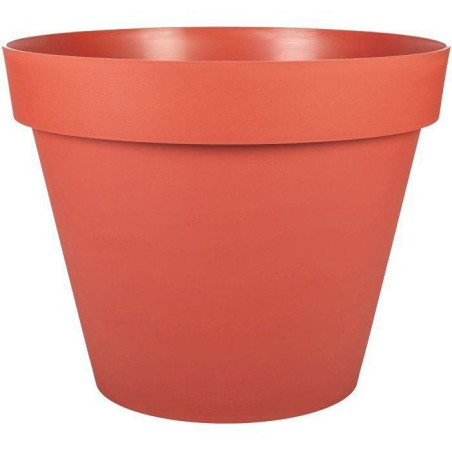 Pot de fleur Rond - Ø 40 cm - EDA - Toscane - 23 L - Intérieur/Extérieur - Ø 40 x H.32 cm - Orange Terre Battue