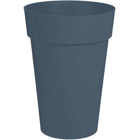 EDA - Pot de fleurs Rond haut- Toscane - Ø 46 x H 65 cm - Intérieur / Extérieur - 67 L - Bleu Jean