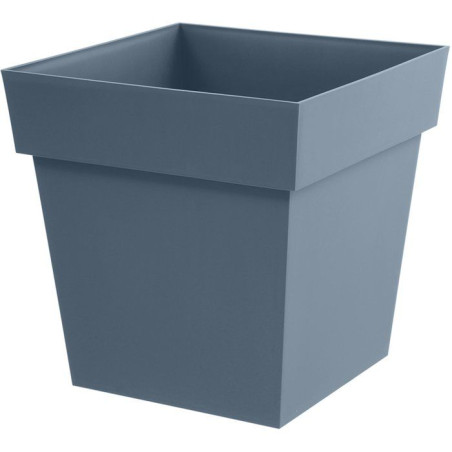 Pot de fleur carré - Toscane - EDA - 49,5 x 49,5 x H.52,5 cm - Intérieur / Extérieur - 87L - Bleu Jean