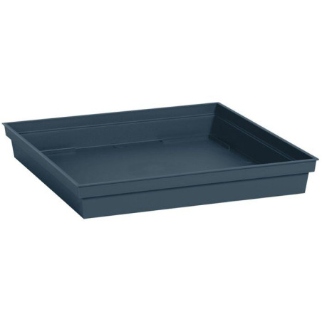 Soucoupe carrée - Toscane - EDA - Plastique - 40 cm - Intérieur / Extérieur - Bleu Jean