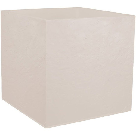 Pot de fleurs Carré 50 cm - EDA - Volcania - 57 L - Intérieur/Extérieur - Décor Pierre - 49,5 x 49,5 x H. 49,5 cm - Beige Ca