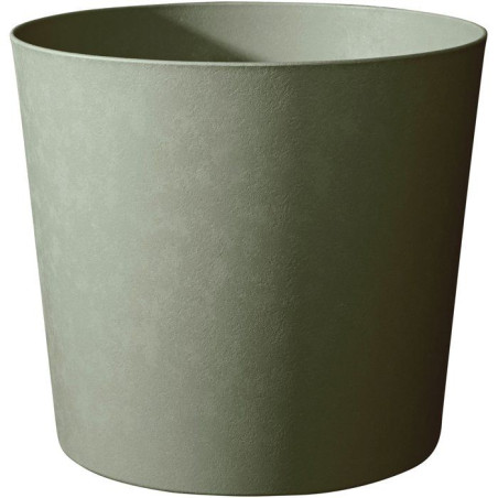 Pot de fleurs Conique Ø 40 cm - EDA - Element - 30 L - Systeme de drainage - Intérieur / Extérieur - Ø 39,1 x H 32 cm - Kaki
