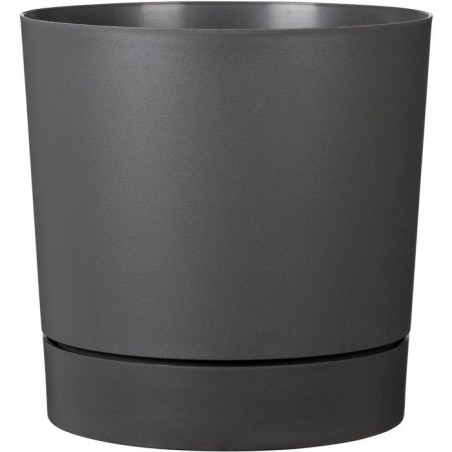 Pot de fleurs avec réserve rond - GARDEN ID - Plano - Ø 29 - 14 L - H 29 cm - Gris métallique